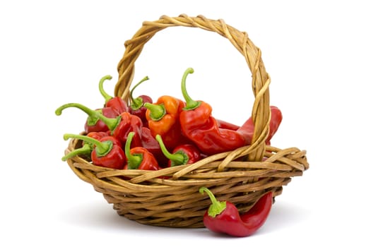 fresh peppers in a basket
