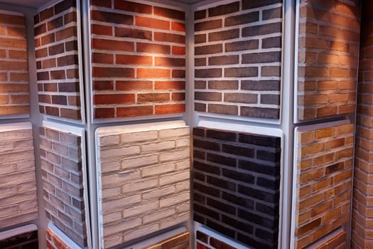 Beautiful design decorative bricks on display in a store                               