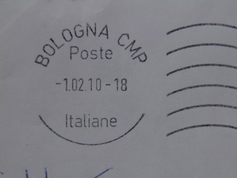 Postage meter from Brescia (Italy) printed with black ink over white paper