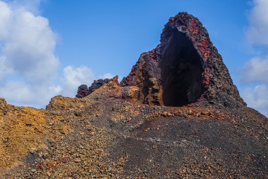 Volcanic crater in Mountains of fire,Timanfaya National Park in Lanzarote Island
