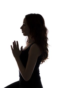 Woman doing meditation (Series with the same model available)