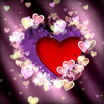 Colorful valentine background with hearts