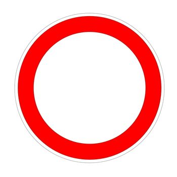 Blank speed limit red circle in white background