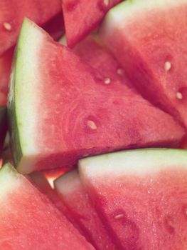 Watermelon slices isolated against a white background