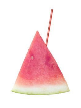 Watermelon slices isolated against a white background