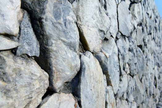 Closeup of stone wall background and texture