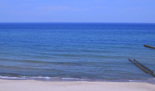 Baltic Sea, Breakwater and Beach in Summer