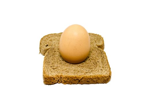 Fresh Brown Egg with Brown Toast Bread