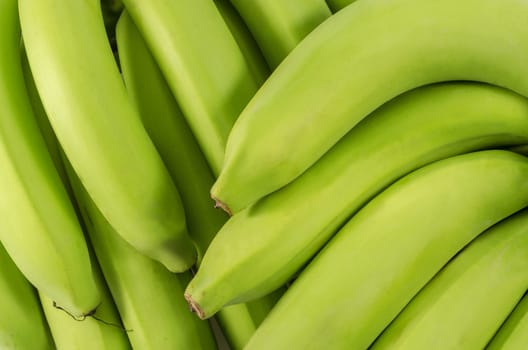 Macro shot of  Bunch of bananas isolated on white background : Clipping path included