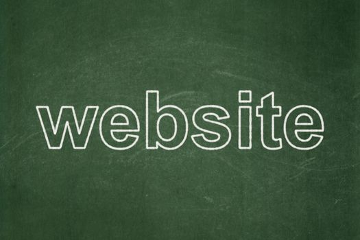 Web development concept: text Website on Green chalkboard background, 3d render