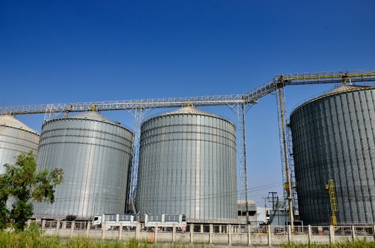 Agricultural Silo - Building Exterior, Storage and drying of grains, wheat, corn, soy, sunflower 