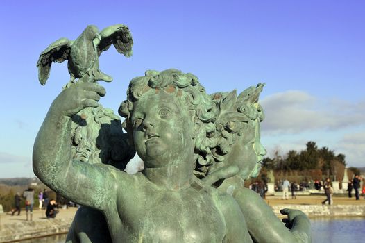 Park of the castle of Versailles sculpture reflecting pool 