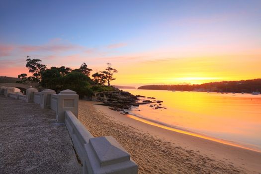 Sunrise at Balmoral Beach looking towards Rocky Point Island on a spectacular summer morning.