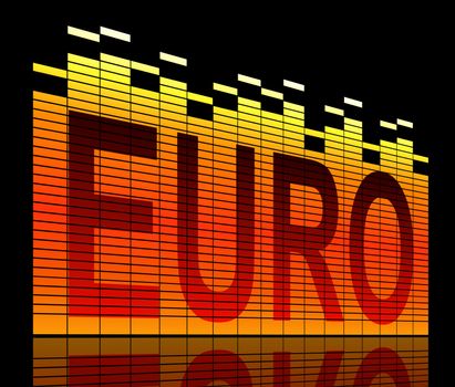 Abstract style illustration depicting graphic equalizer level bars with a Euro concept.