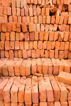 Stack of bricks on a construction site