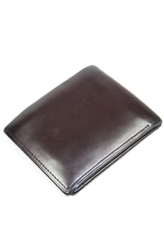 leather wallet against white background