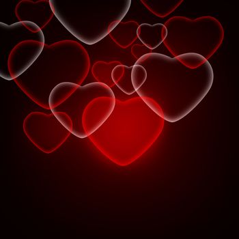 Abstract background of red hearts. The concept of Valentine's Day