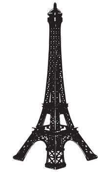 The Eiffel Tower black silhouette illustration