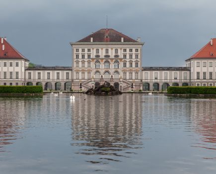 Front of famous Nymphenburg palace in Munich, Germany