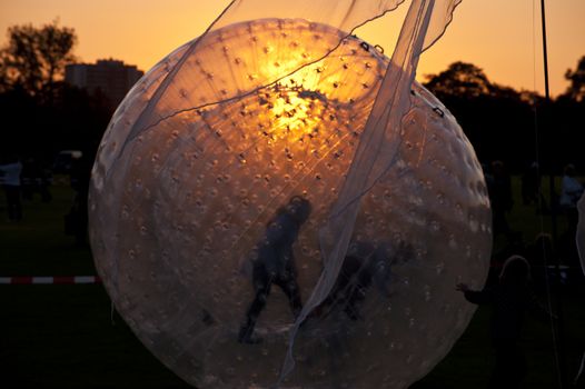 Zorbing Ball on a Playground