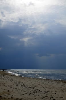 Baltic Landscape with ,Beach,Sea and Storm Clouds