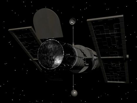 Digital Illustration of the Hubble Telescope