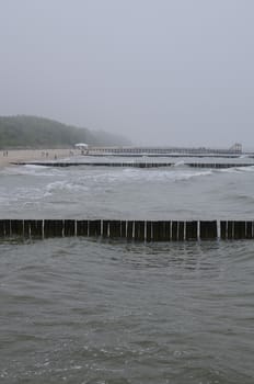 Foggy Day at Baltic Beach.