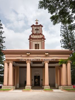 Balcony and entrance to the Holy Trinity Anglican church in Bengaluru.