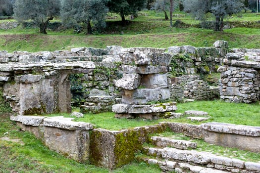 Old roman ruins in Fiesole in Italy
