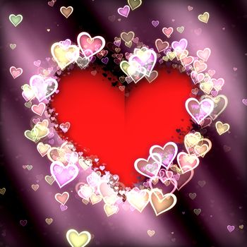 Colorful valentine background with hearts