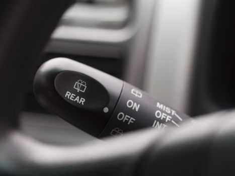 car interior detail with indicator wiping switch