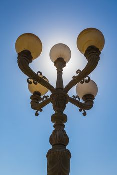 Arab street lanterns in the city of Dubai in the United Arab Emirates