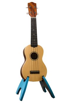 A wooden ukulele, knocked out, with clipping path.