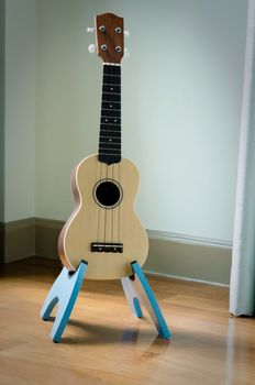 ukulele  in bedroom