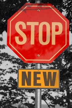 New stop sign