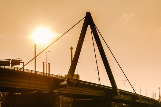 Modern Bridge on late Afternoon, taken in Linz Upper Austria