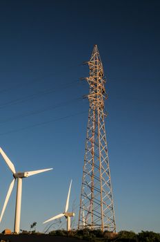 Power Plant Renewable Energy Wind Turbines and Solar Panels