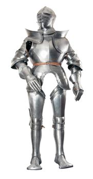 Armour of the medieval knight. Metal protection of the soldier against the weapon of the opponent