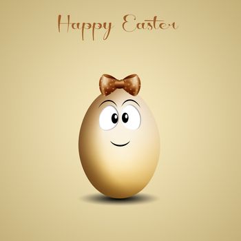 Funny egg with ribbon for Easter
