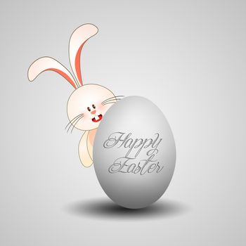 Bunny with egg for Happy Easter