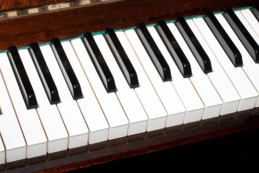 Beautiful close up photo of piano keys