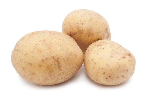 New fresh potatoes isolated on white background