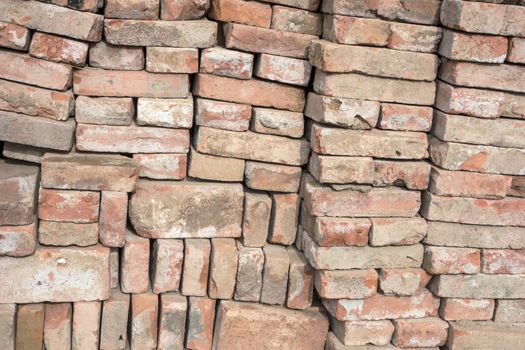 Texture of red bricks wall background 