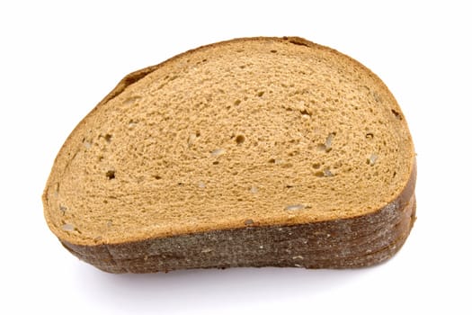 Black bread isolated on white background