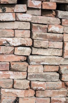 Texture of red bricks wall background 