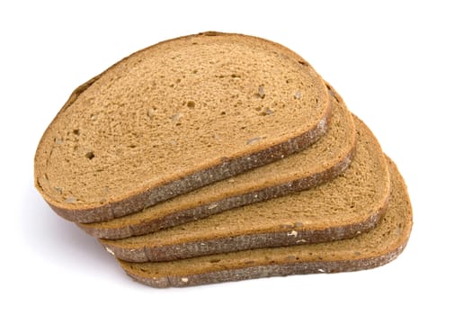 Black bread isolated on white background
