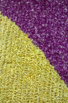 Texture of yellow and red flowers background 