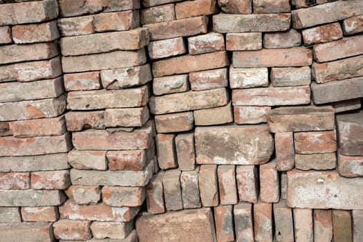 Texture of red bricks wall background