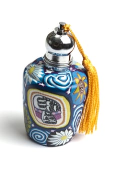 Beautiful classic Arab style perfume bottle isolated on white