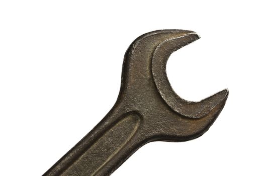 An old wrench isolated on white background 
